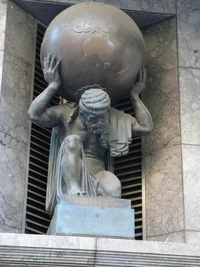 Sculpture of Atlas in Melbourne, Australia.