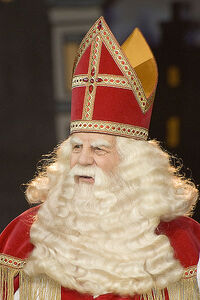 A man dressed as Sinterklaas in the Netherlands.