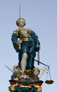 16th century statue of Lady Justice in Berne, Switzerland.