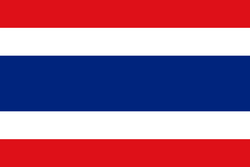 The national flag of Thailand.