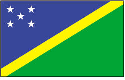 The national flag of the Solomon Islands.