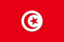 The flag of Tunisia.