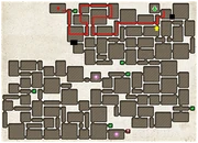 The red dot is the location of the tram car.