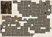 Red dots indicate , yellow dots are the rooks you need to rescue