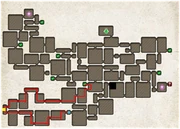 The red line is the path you must take. The yellow square is the switch that starts the timer, and the blue square is the end switch.