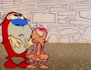 Ren and stimpy scared of their new owner who is not George liquor