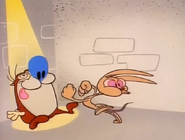 Ren zooming past stimpy