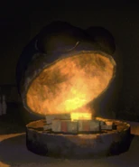 Art piece depicting a semibot with burning money in its mouth, this was changed as of The Monster update, it is now a trap that will Damage and kill Semibots when they try to grab the money.