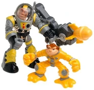 Roger Houston & partner Comet the astronaut monkey action figures.