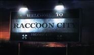 Raccoon City's welcome sign.