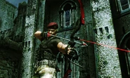 Krauser using his bow in The Mercenaries 3D.