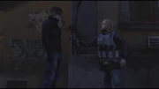 JD returning Leon's gun, asking him to get the Plaga before Buddy.