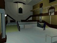 early 3D render of the main hall from the Beta version of Resident Evil 2