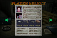 Claire's selection screen (DC/PS2/GCN).