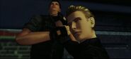 Wesker reacts to the appearance of Alexia.