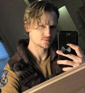 A selfie taken by Chad Rook in costume as Richard Aiken.