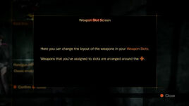 Weapon slot screen