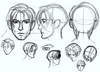 Facial sketches of Leon's final appearance from the Resident Evil 2 (PC/Dreamcast) Gallery.