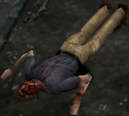 A close-up of his corpse.