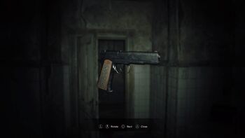 Resident Evil 7 Teaser Beginning Hour M19 Handgun examine