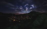 Vista de Raccoon City desde las montañas Arklay