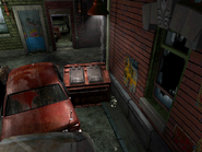 Resident Evil 3 background - Uptown - street along apartment building d - R10D03