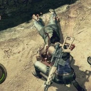 Sheva con el arma en su espalda