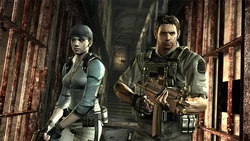 Redfield e Valentine investigando o subsolo da propriedade de Spencer.