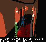 A Zombie in a Hallway. The Zombies don't lay on the ground when they die. Instead, They fall on their knees and stay that way.