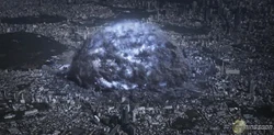 The Purge Bomb as it destroys part of Tokyo.
