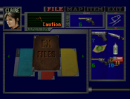 The Ex-file binder in-game.