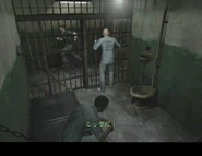 Donnelly and Kirk inside the Raccoon Police Station's first holding cell.