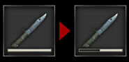The Combat Knife before and after use.
