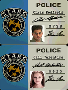 Irons' name signed on Chris and Jill's badges in Resident Evil.
