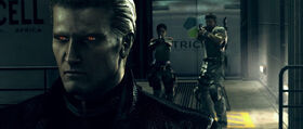 Chris and Sheva confronts Wesker in Hangar