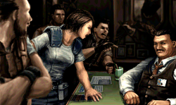 Valentine arguing with Chief Irons along with Redfield, Burton, and Vickers – August 1998