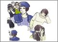 Early concept art of Jill. She's depicted with Chris as well as an unnamed family member.