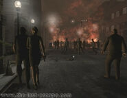 The street on fire