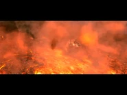 The helicopter about to leave the volcano.