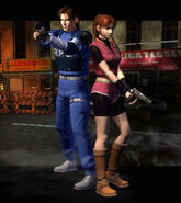 Leon and Claire together.