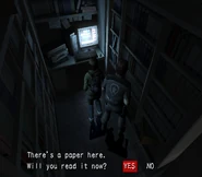Resident Evil Outbreak File 2 - End of the Road Reference room Internal memo location.png (285 KB)