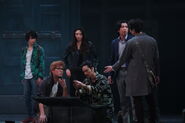 From left to right: Terayama (Kaiki Ōhara), Zama (IZAM), Bandou (Raychell), Jinno (Tsutomu Ikeda), Ihara (Yosuke Ishida)