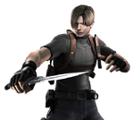 Leon holding knife RE4