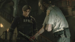 Marvin instructs Leon RE2 remake