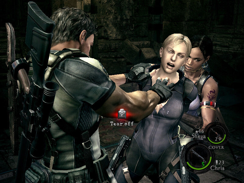 jill valentine from resident evil 5, in battle suit outfit
