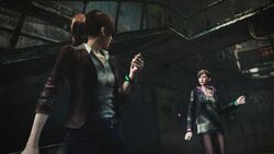 Resident Evil Revelations 2 screenshot - Overseer contacts Claire Redfield and Moira Burton.jpg