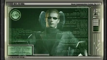 Wesker surveillant la progression d'Ada pour récupérer les Plagas, par flux vidéo.