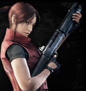 Art depicting Claire with a Riot Gun