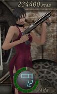 Ada holding the Shotgun in Resident Evil 4, 2007 PC Version, same pose as PS2 Version.