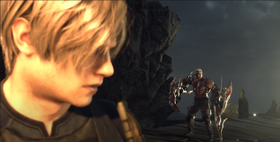 Leon facing against mutated Krauser